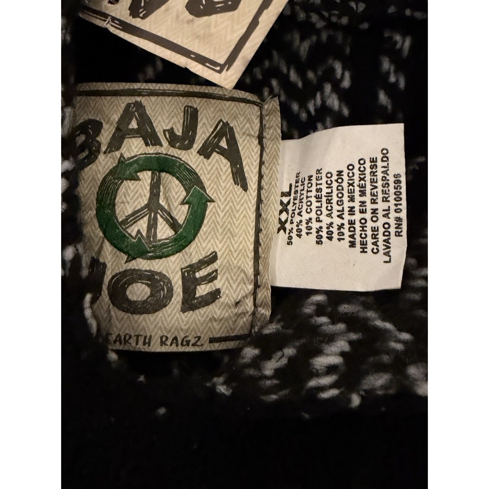 Baja Joe Unisex Black /White Pullover Hoodie Hippie Mexican Baja XXL NWT!!! - Picture 10 of 10